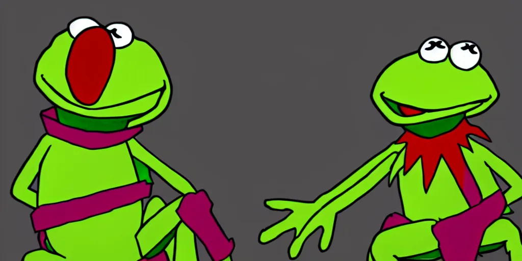 Prompt: kermit the frog in dota 2