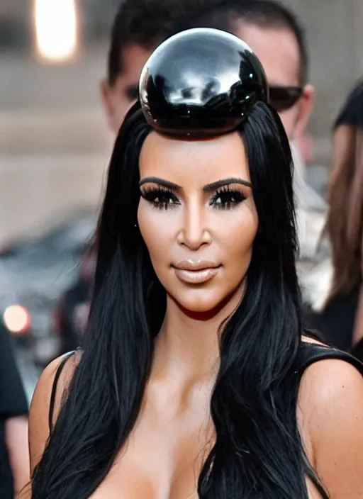 Image similar to photo still full pov of a kim kardashian with a alien facehugger over her face, cinematic full shot.