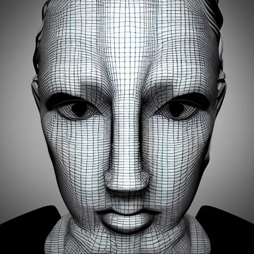 Image similar to abstract 3d female portrait