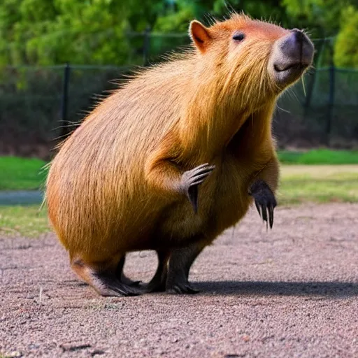 Prompt: A capybara doing a silly dance!