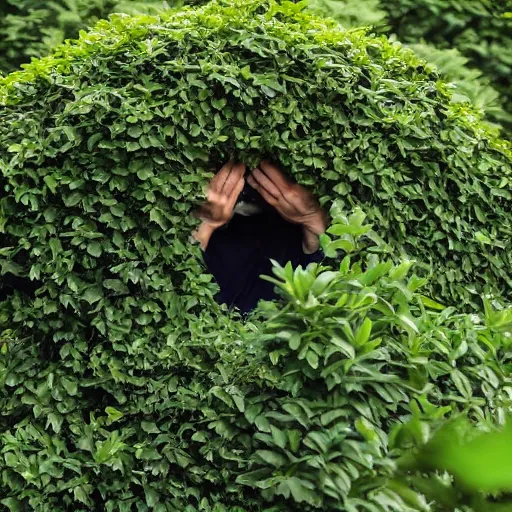 Image similar to man hiding in the bushes, shift in nature
