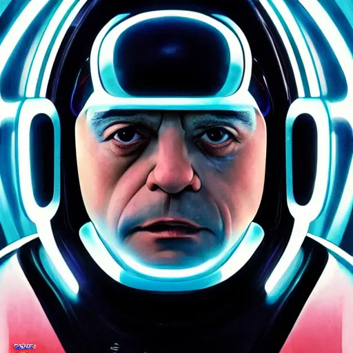 Prompt: portrait of Danny Devito in the movie Tron, detailed, centered, digital painting, artstation, concept art, donato giancola, Joseph Christian Leyendecker, WLOP, Boris Vallejo, Breathtaking, 8k resolution, extremely detailed, beautiful, establishing shot, artistic, hyperrealistic, octane render