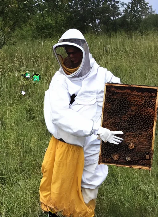 Image similar to a bee as a beekeeper