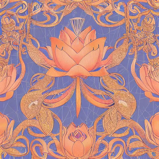 Image similar to Gilded lotus princess oriental wallpaper, james jean