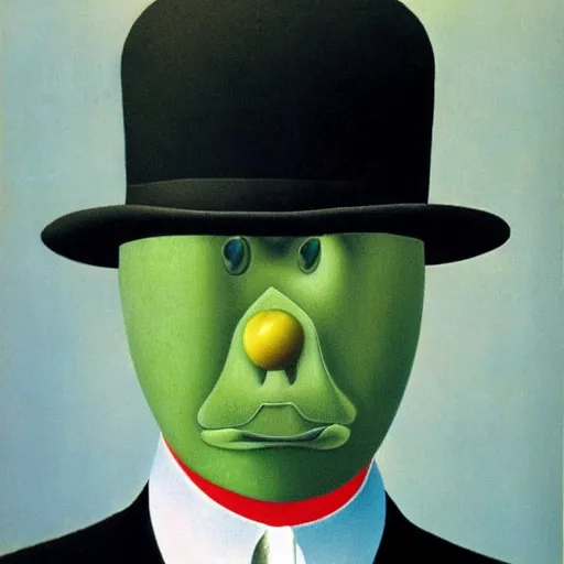 Image similar to A strange-looking character, by René Magritte