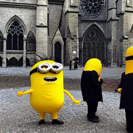 Image similar to “minions laughing after burning down the Notre dame”