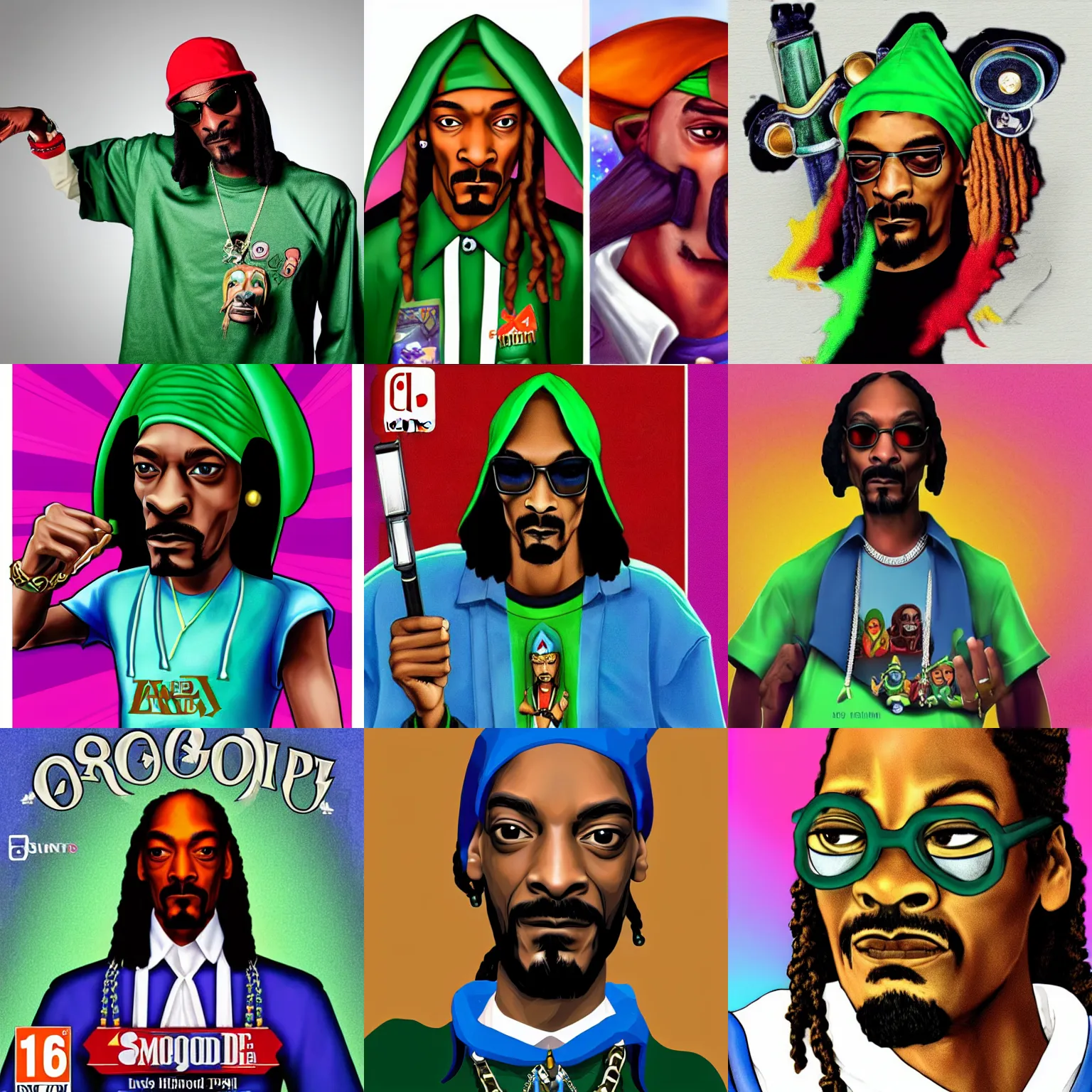 Prompt: snoop dogg in the style of ocarina of time for nintendo 64