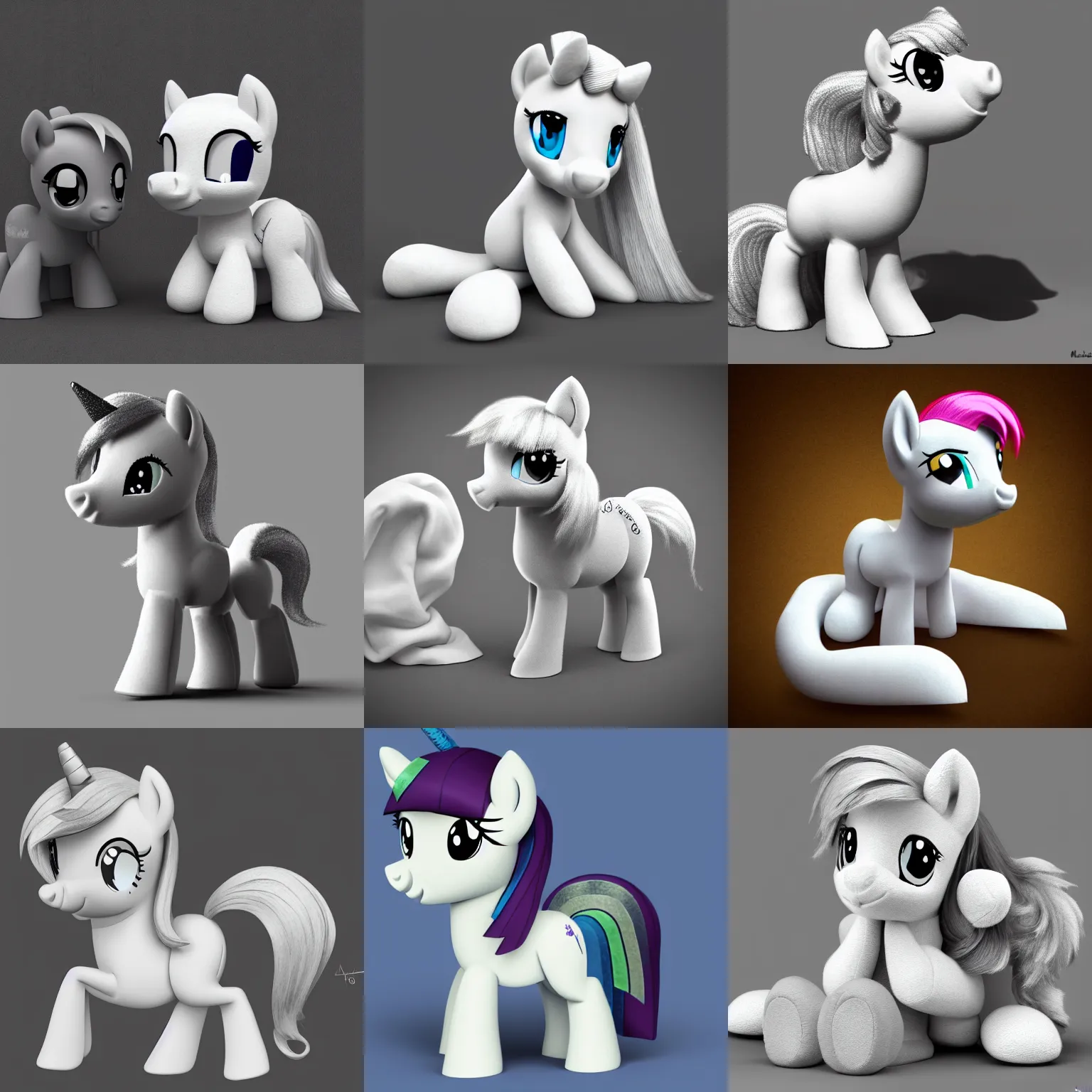 Prompt: a little pony sitting next to a stuffed animal, an ambient occlusion render by masolino, featured on deviantart, furry art, flat shading, deviantart, deviantart hd