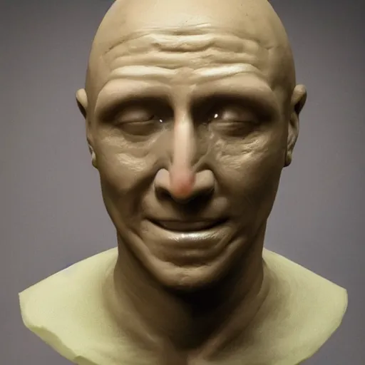 Image similar to sculpting a human face from wet clay