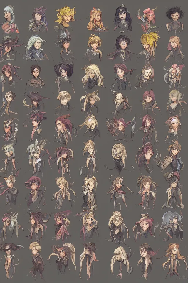 Image similar to concept art, twelve human with different zodiac head