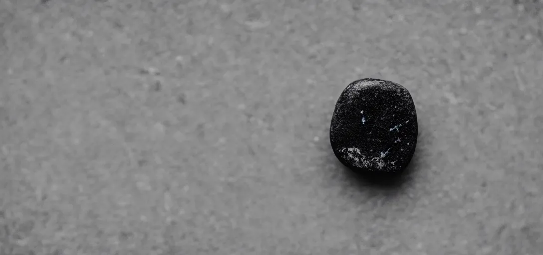 Prompt: black stone on the filed, lonely boy, monochrome, analogue photo quality, blur, unfocus, cinematic, 35mm, noise