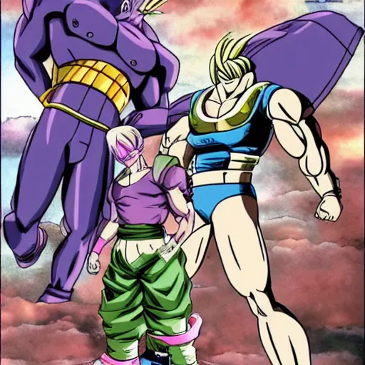 Image similar to trunks briefs battling frieza and king cold