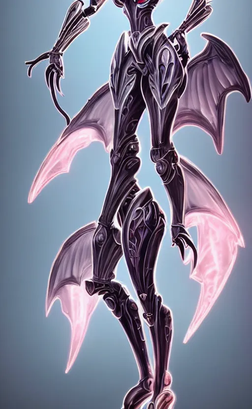 Image similar to extremely detailed goddess shot, front shot, low shot, of a beautiful saryn warframe, that's a giant beautiful stunning anthropomorphic robot female dragon with metal cat ears, standing elegantly on a mountain, detailed sharp robot dragon claws, robot dragon feet, streamlined pink armor, thick smooth warframe thighs, long elegant tail, detailed warframe fanart, destiny fanart, high quality digital art, giantess art, furry art, 3D realistic, warframe art, Destiny art, furaffinity, DeviantArt, artstation, 8k HD, octane render