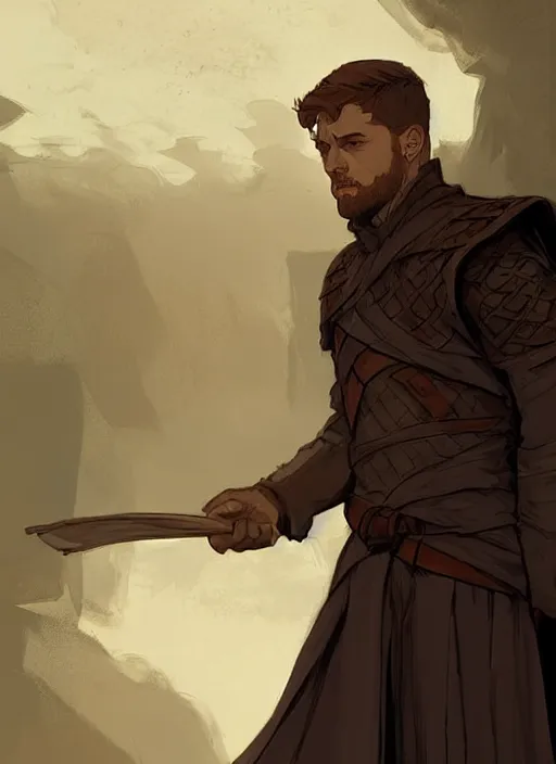 Prompt: concept art of a male healer. game of thrones character design by laurie greasley and sherree valentine daines concept art, matte, sharp focus, illustration, hearthstone, art by artgerm and greg rutkowski and alphonse mucha