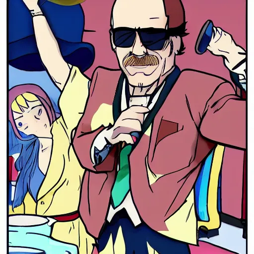 Image similar to saul Goodman oil wrestling walter white anime style