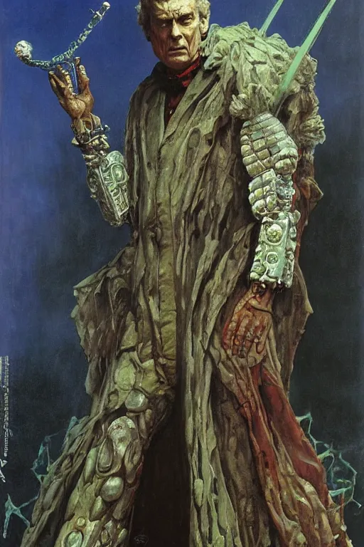 Image similar to full length portrait of dr who enemy eldrad, painted by lawrence alma tadema, zdzislaw beksinski, norman rockwell, jack kirby, tom lovell, alex malveda, greg staples, hand of fear, bbc, tv