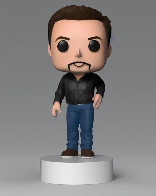 Prompt: full body 3d render of elon musk as a funko pop, studio lighting, white background, blender, trending on artstation, 8k, highly detailed