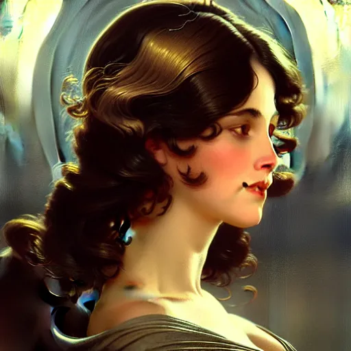 Prompt: head and shoulders Portrait of Albedo, dark fantasy, medium shot, intricate, elegant, highly detailed, digital painting, volumetric light, artstation, concept art, smooth, sharp focus, illustration, art by Gil Elvgren and Greg Rutkowski and Alphonse Mucha