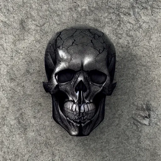 Image similar to d 2 0 merged with a demon skull, realistic photography, high detailed