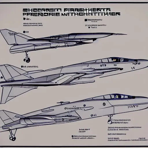 Image similar to Schematics drawing for the F-45 Firestorm Mk II Fighter Jets