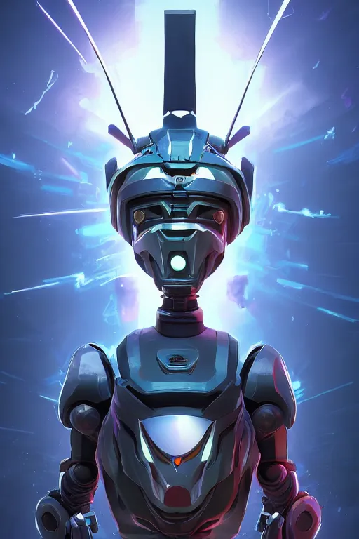 Image similar to epic mask helmet robot ninja portrait stylized as fornite style game design fanart by concept artist gervasio canda, behance hd by jesper ejsing, by rhads, makoto shinkai and lois van baarle, ilya kuvshinov, rossdraws global illumination radiating a glowing aura global illumination ray tracing hdr render in unreal engine 5