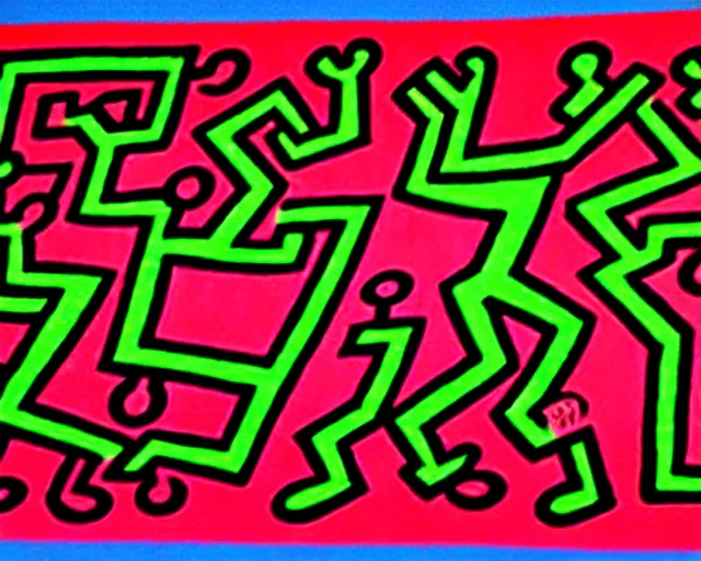 Prompt: artwork by keith haring