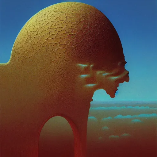 Image similar to A mapo tofu album cover, by Zdzislaw Beksinski, oil on canvas