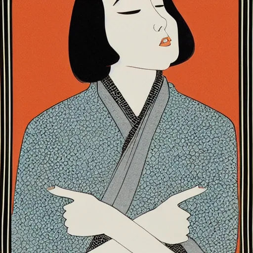 Image similar to “ emma stone portrait by ikenaga yasunari and ayana otake and ko rakusui, 6 0 s poster, drawing, realistic, sharp focus, japanese, dreamy, nostalgia, faded, golden hues, floral clothes ”