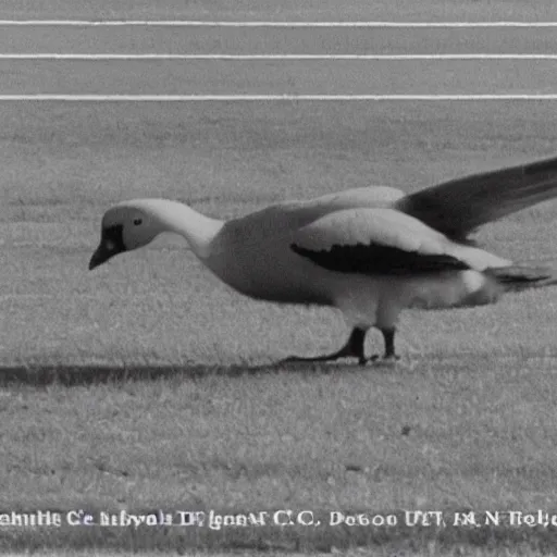 Prompt: fbi declassified photographic evidence of a suspicious goose invading the pentagon