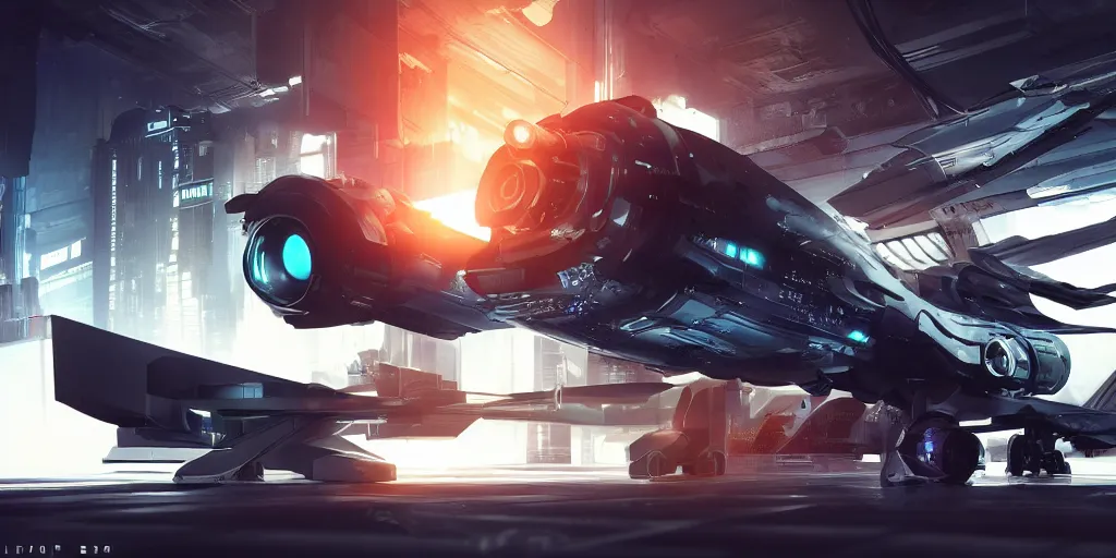 Image similar to cyberpunk concept inspired jet, futuristic look, highly detailed body, aerodynamic body, photorealistic camera shot, bright studio setting, studio lighting, crisp quality and light reflections, unreal engine 5 quality render