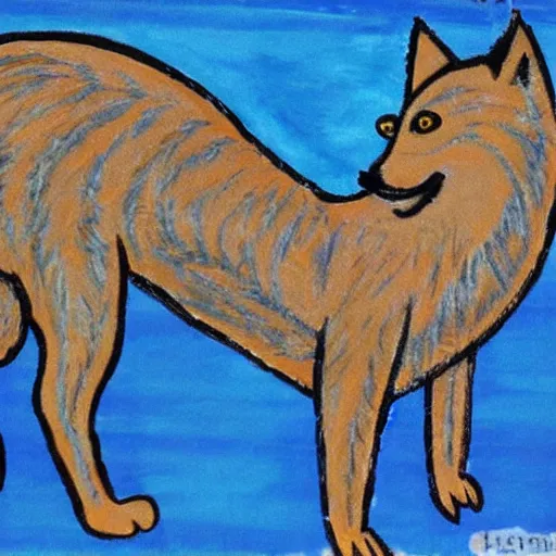 Image similar to retarded wolf, expressionism