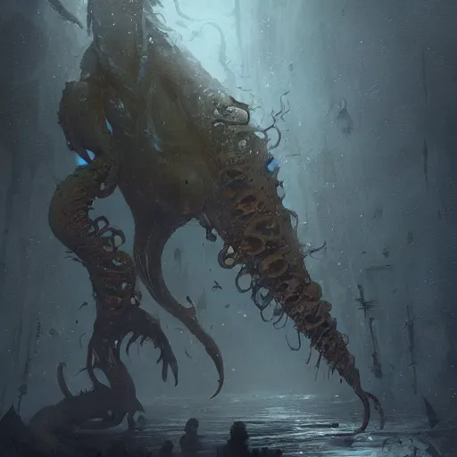 Prompt: lovecraftian beast by greg rutkowski