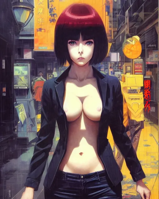 Image similar to portrait Anime 1960s Demon Hunter Sharp fine face pretty face, realistic shaded Perfect face, fine details. Anime. London streets hyperrealistic by katsuhiro otomo ghost-in-the-shell, magali villeneuve, artgerm, rutkowski Jeremy Lipkin and Giuseppe Dangelico Pino and Michael Garmash and Rob Rey