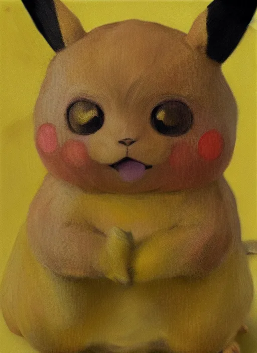 Prompt: Real life Pikachu, painted by Lucian Freud, highly detailed, 8k