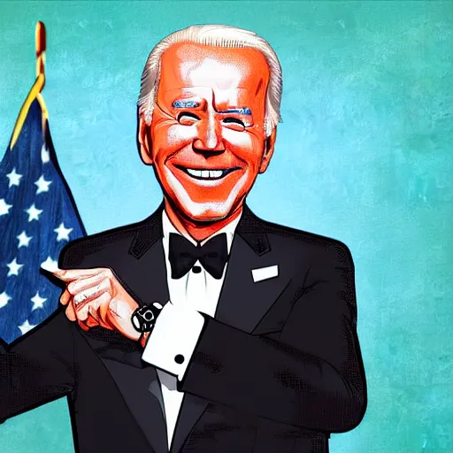 Image similar to Joe Biden as Godfather, digital art