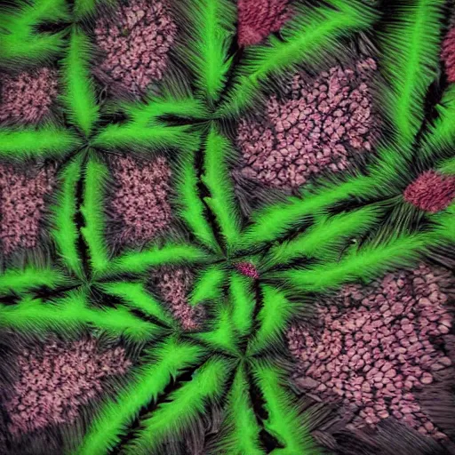 Prompt: a pigweed with a bromeliad pattern, digital art. trending on art station, unreal engine.