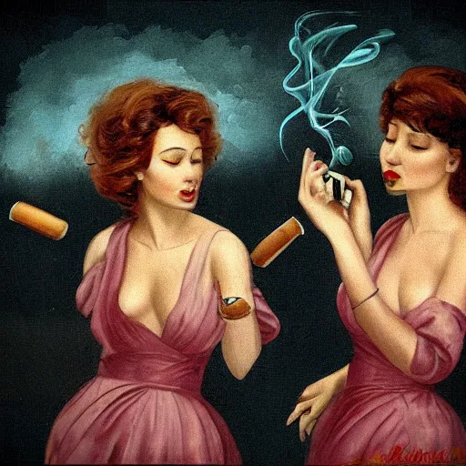 Image similar to angels smoking cigar