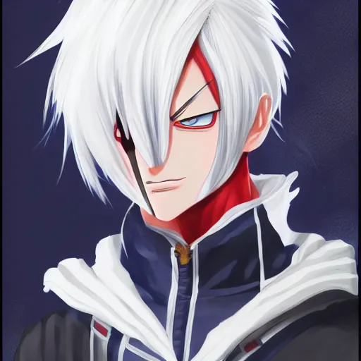 Image similar to portrait of shoto todoroki, anime fantasy illustration by tomoyuki yamasaki, kyoto studio, madhouse, ufotable, trending on artstation