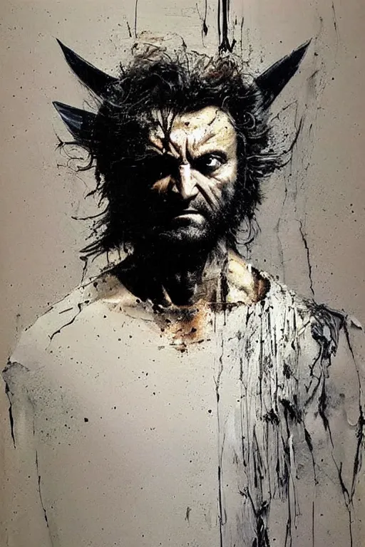 Image similar to Wolverine from the X-Men painting by Nicola Samori