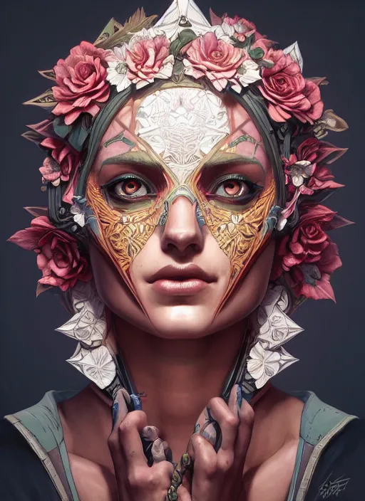 Image similar to symmetry!! portrait of floral! borderlands 3 psycho, intricate, elegant, highly detailed, digital painting, artstation, concept art, smooth, sharp focus, illustration, art by artgerm and greg rutkowski and alphonse mucha, 8 k