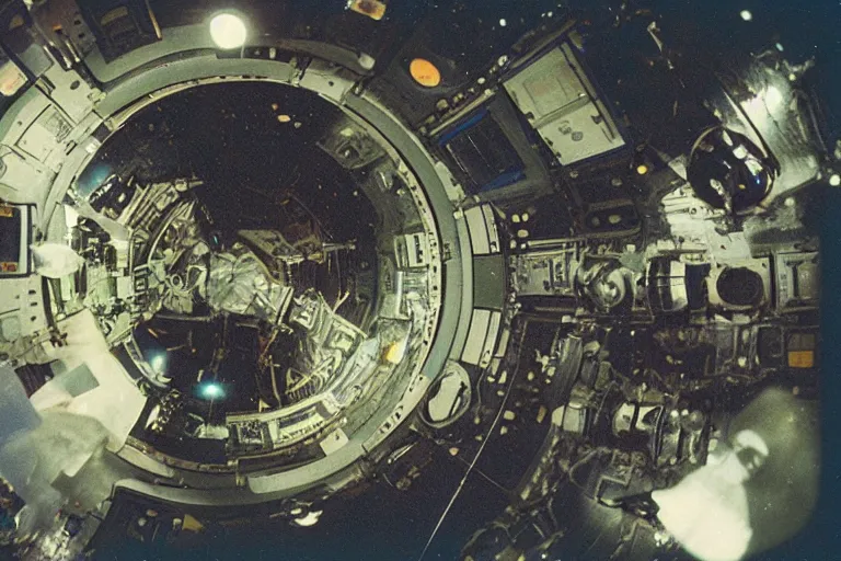 Image similar to space station, 1 6 mm film, autochrome