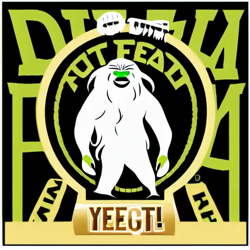 Image similar to Logo for a fantasy football league, Yeti Mascot, Text: Yeti Is Real