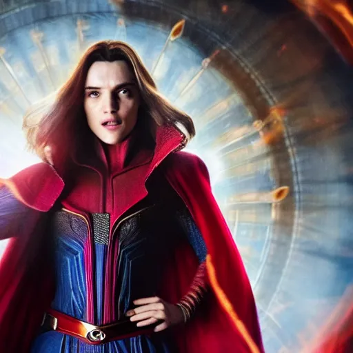 Image similar to A still of Katie McGrath as Scarlet Witch in Doctor Strange and the Multiverse of Madness (2022)