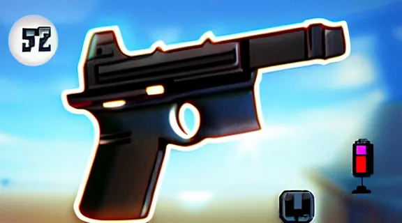 Prompt: og early fps shooter style homage 90s shooter early simple smg 2000s