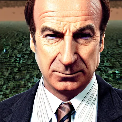 Prompt: Saul Goodman from Breaking Bad in the game Minecraft
