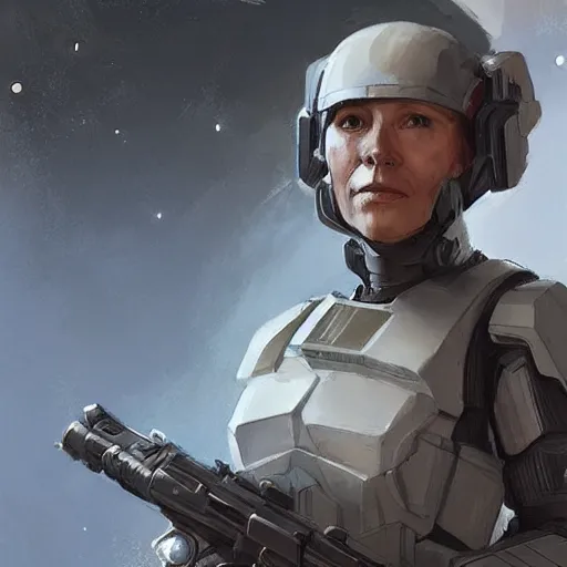 Prompt: scifi art by greg rutkowski, a soldier wearing the tactical gear of the corellian confederation, star wars expanded universe, she is about 6 0 years old, highly detailed portrait, digital painting, artstation, concept art, smooth, sharp foccus ilustration, artstation hq