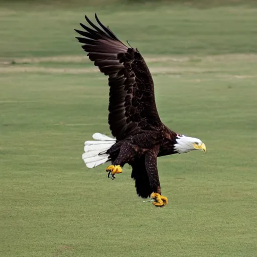 Prompt: eagle grabbing a green shield