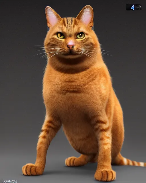 Image similar to a cat mixed with a bodybuilder, very detailed, ultrarealistic, dramatic lighting, electrical details, high details, 4k, 8k, best, accurate, trending on artstation, fur, groom, k9, photorealism, ultrarealistic, octane render, ray tracing, mental ray, catdog, unreal engine 5