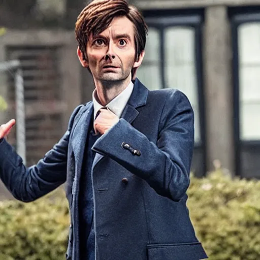 Prompt: david tennant as the doctor in the new comedy movie