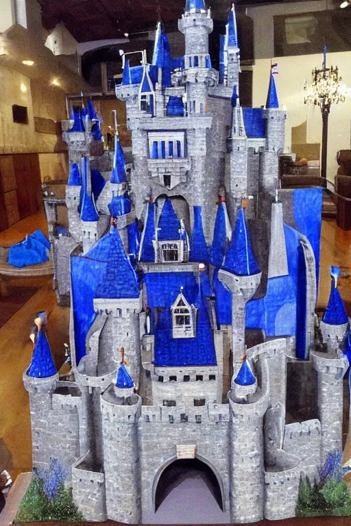 Image similar to a huge castle made out of sapphire stone